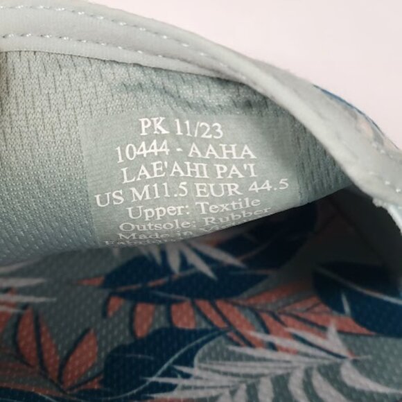 OLUKAI MEN\'S lae\'ahi Pa\'l slip-on sneakers print palms blue Sz 11.5 NEW